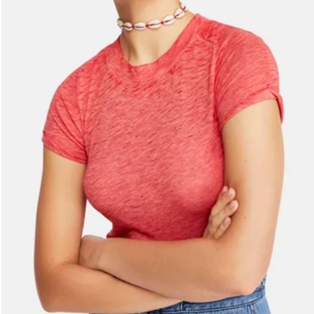 NWT Free People Coral Crewneck Lightweight T-shirt